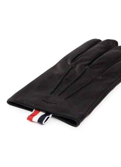 Shop Thom Browne Sheepskin Leather Gloves