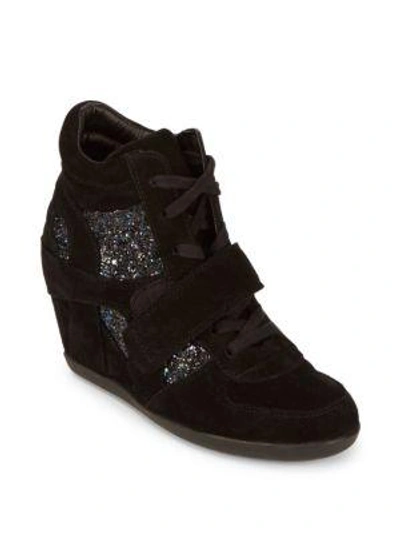 Shop Ash Bowie Wedge Sneakers In Black Midnight