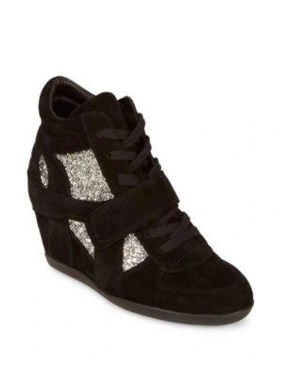 Shop Ash Bowie Wedge Sneakers In Black Midnight