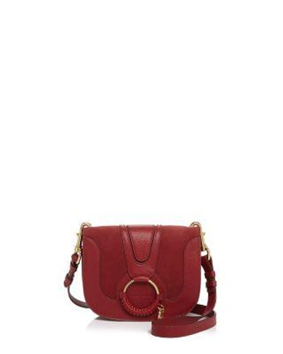 Shop See By Chloé See By Chloe Hana Mini Suede & Leather Crossbody In Acerola/gold
