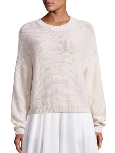 Shop Vince Dropped Shoulder Rib-knit Pullover In Bleached