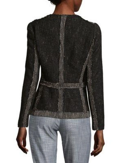 Shop Rebecca Taylor Structured Tweed Blazer In Black Combo