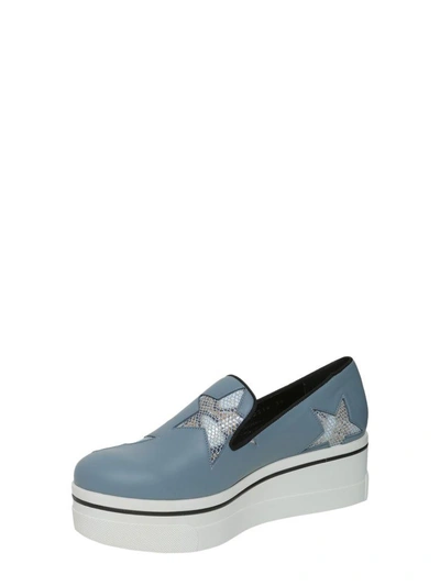 Shop Stella Mccartney Binx Star Loafers In Azzurro