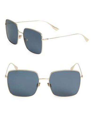Shop Dior Stellaire1 Mirrored Square Sunglasses In Gold Blue