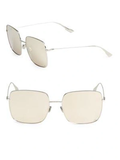 Shop Dior Stellaire1 Mirrored Square Sunglasses In Pallidiun