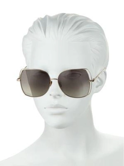 Shop Linda Farrow 59mm Aviator Sunglasses In Dark Purple