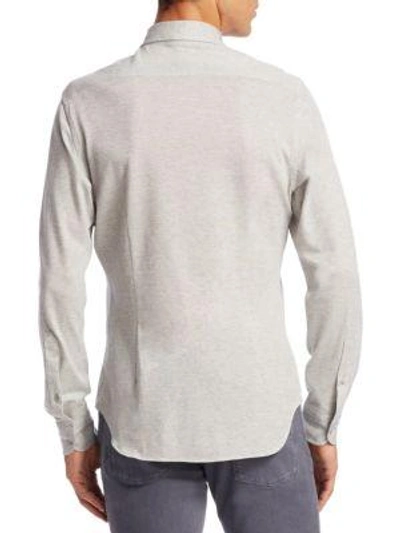 Shop Loro Piana Men's Cotton Casual Button-down Shirt In Marble Grey