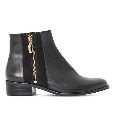 Shop Dune Pauler Leather Ankle Boots In Black-leather