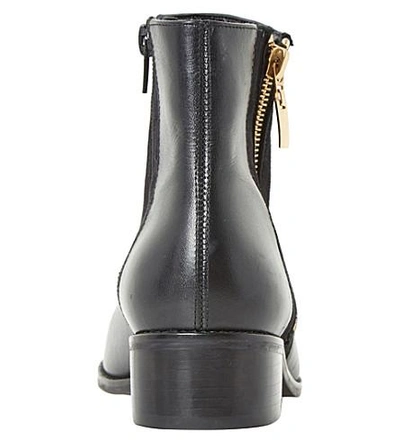 Shop Dune Pauler Leather Ankle Boots In Black-leather