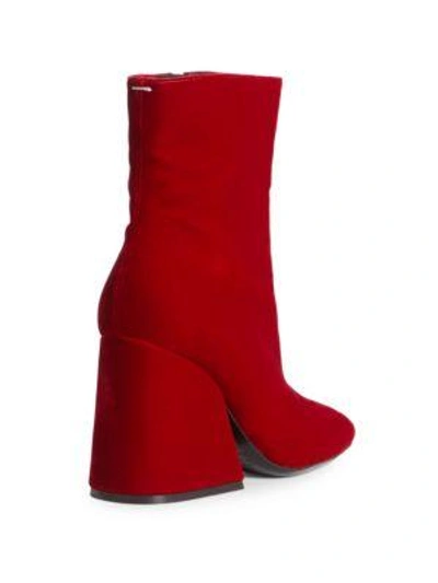 Shop Maison Margiela Chunky Heel Ankle Booties In Red