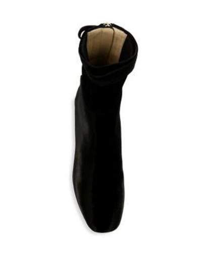 Shop Monique Lhuillier Paloma Velvet Mid-calf Boot In Black