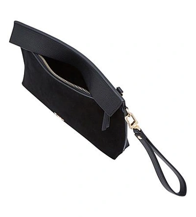 Shop Dune Eharriet Faux-leather Clutch Bag In Black-suede