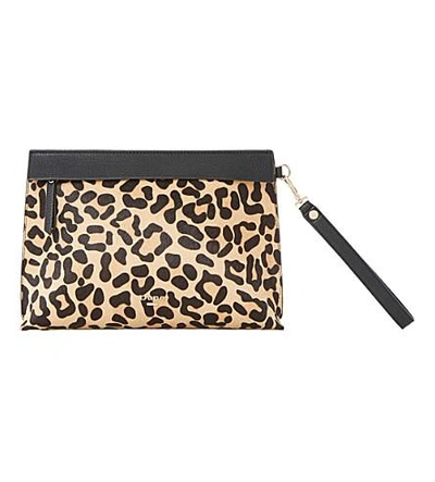 Shop Dune Eharriet Faux-leather Clutch Bag In Leopard-pony