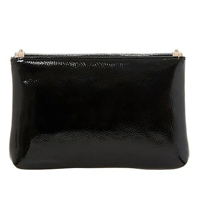 Shop Dune Borriss Patent Studded Clutch Bag In Black-leather