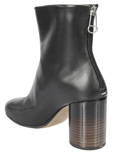 Shop Maison Margiela Zip Detail Ankle Boots In Black