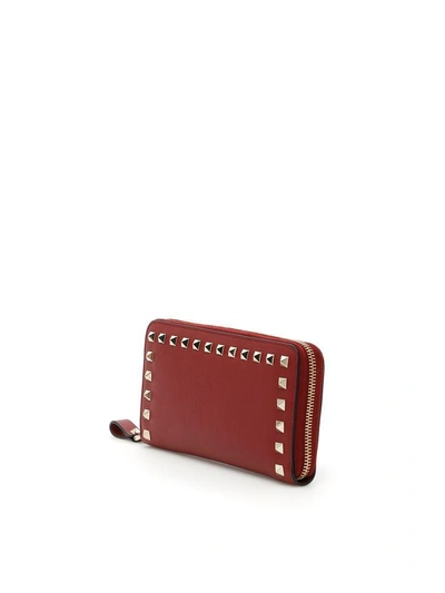 Shop Valentino Zip-around Wallet In Rubino|rosso