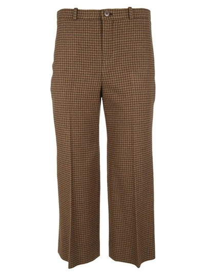 Shop Balenciaga Cropped Trousers In Marron