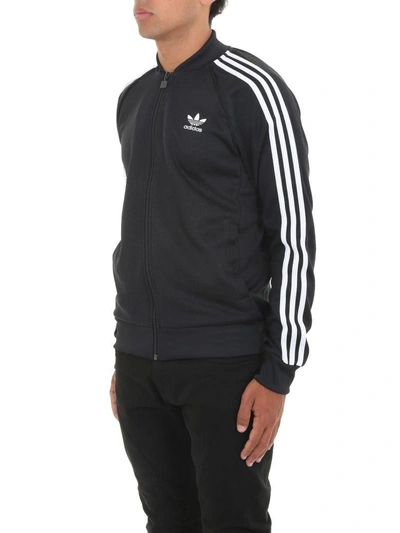Adidas Originals Logo Print Track Jacket In Nero | ModeSens