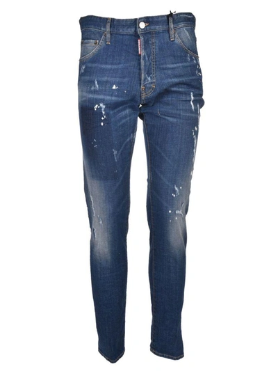 Shop Dsquared2 Distressed Cool Guy Jeans In Blu Medio