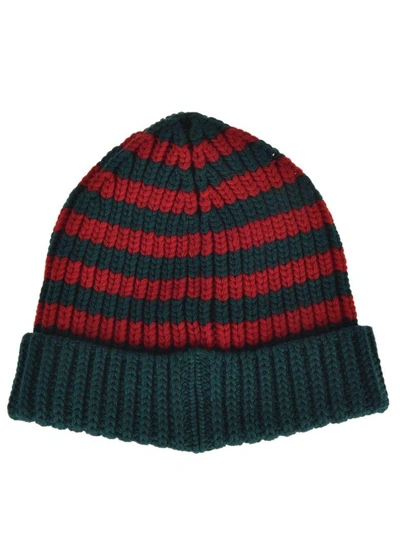 Shop Gucci Webbing Beanie In Verde Rosso