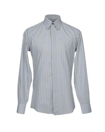 Shop Dolce & Gabbana Striped Shirt In Light Grey