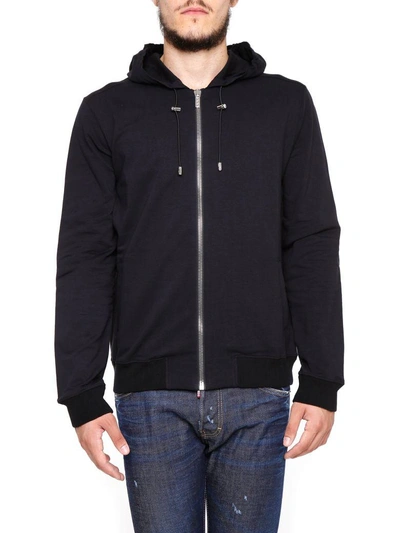 Shop Versace Hoodie In Nero-bianco|bianco