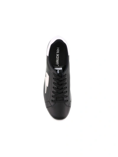 Shop Neil Barrett Thunderbolt Sneaker In Black-white