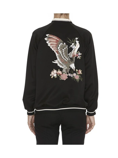 Shop Red Valentino Eagle Detail Bomber Jacket In Black