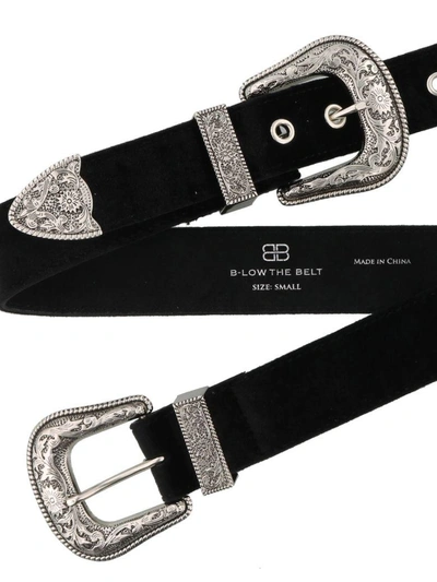 Shop B-low The Belt Small Bri Bri Velvet Belt In Black