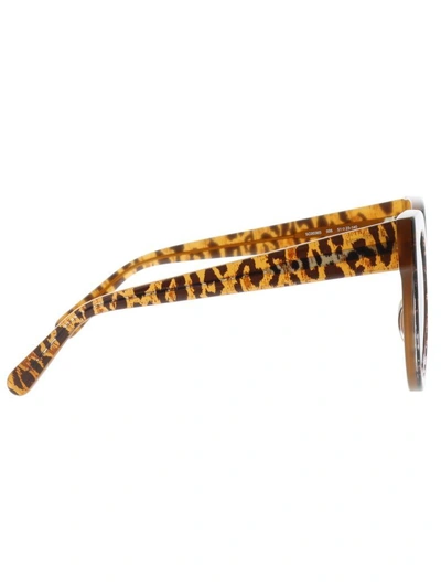 Shop Stella Mccartney Cat Eye Sunglasses In Leopard Cognac Gold