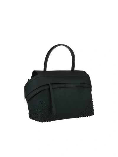 Shop Tod's Medium Wave Bag In Black