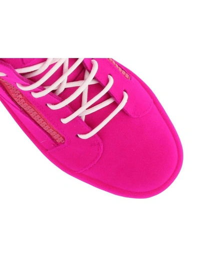 Shop Giuseppe Zanotti The Unfinished Sneaker In Rosa Fluo