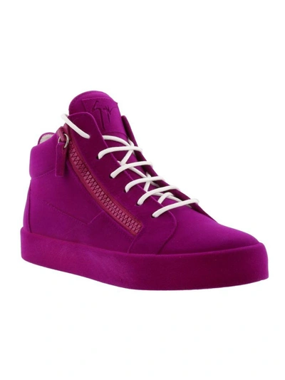 Shop Giuseppe Zanotti The Unfinished Sneaker In Fuchsia