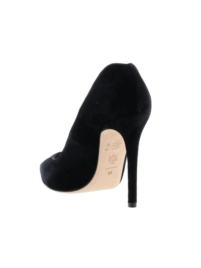 Shop Alexander Mcqueen Velvet Decollete In Black-black