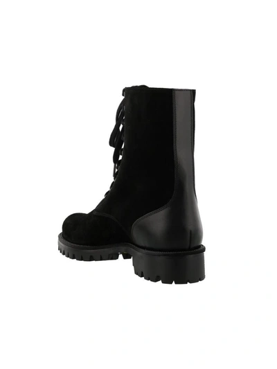 Shop René Caovilla Biker Boot In Black Calf Leather-jet Strass