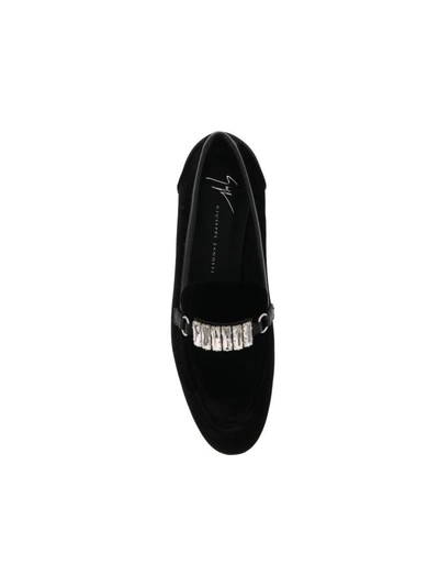 Shop Giuseppe Zanotti Clover Loafers In Black