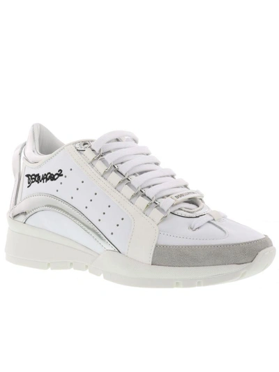 Shop Dsquared2 551 Sneaker In White Silver