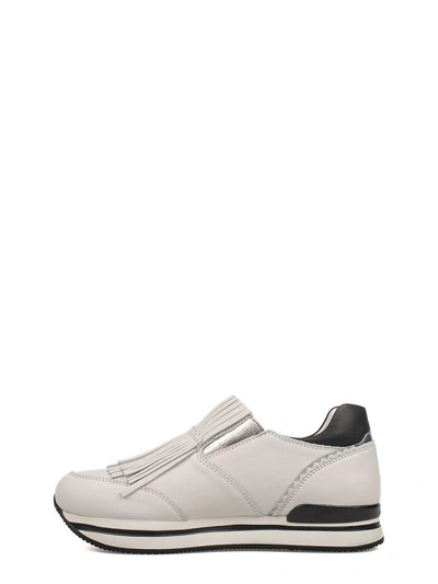 Shop Hogan White H222 Slip On Leather Sneakers
