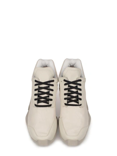 Shop Adidas Originals White Level Runner Boost Leather Sneakers In White - Gray