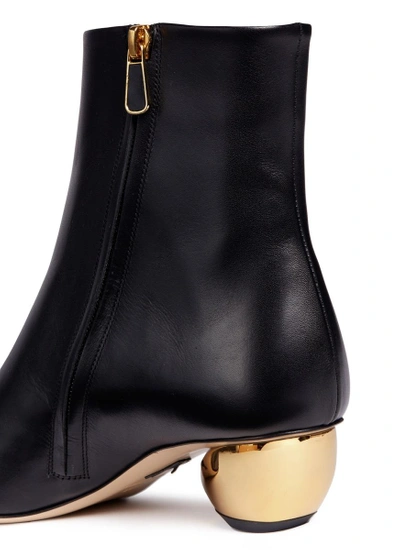 Shop Paul Andrew 'brancusi' Orb Heel Leather Ankle Boots