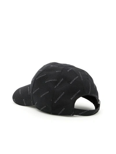 Shop Balenciaga Jacquard Logo Cap In Noir|grigio