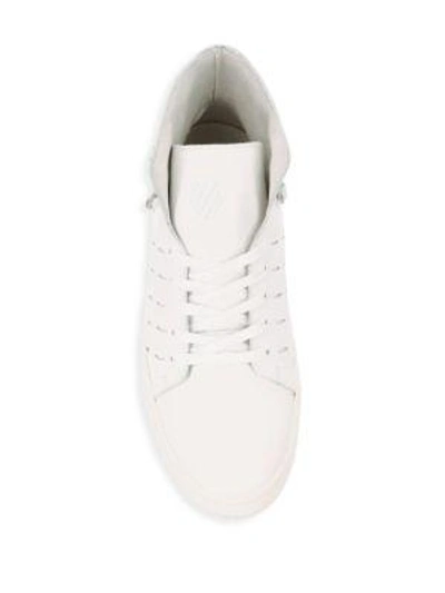 Shop K-swiss Modern Leather High Top Sneakers In Black Off White