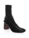 HELMUT LANG Studded Heel Stretch Leather Booties