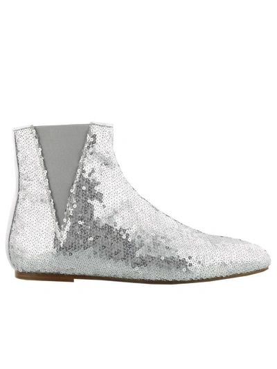 Shop Loewe Ankle Boot In Silver