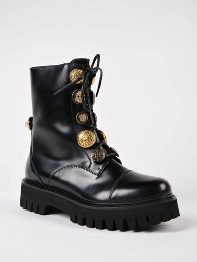 Shop Dolce & Gabbana Stud Biker Boots In Black