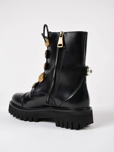 Shop Dolce & Gabbana Stud Biker Boots In Black