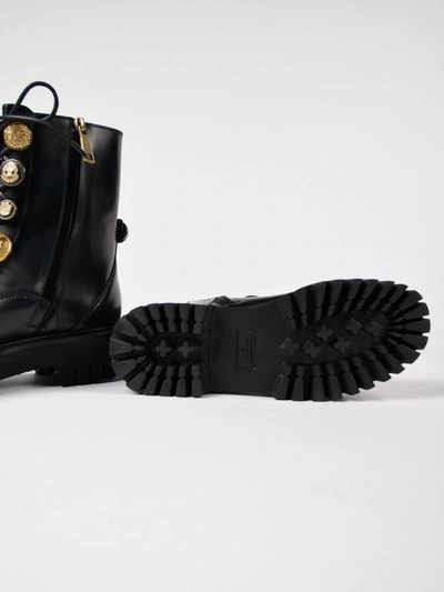 Shop Dolce & Gabbana Stud Biker Boots In Black
