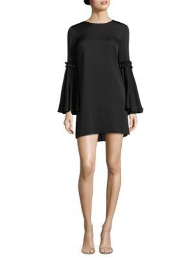 Milly Cassie Bell Sleeve A-line Dress In Black