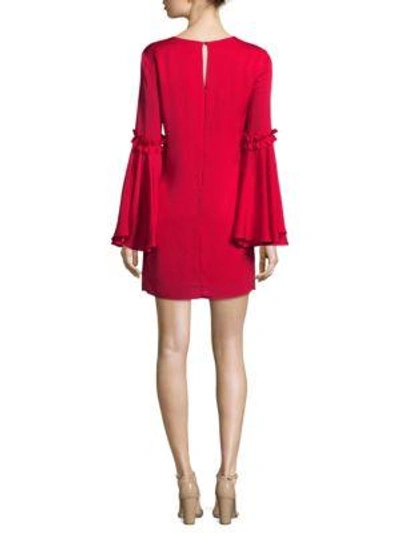 Shop Milly Cassie Stretch Shift Dress In Lipstick Red