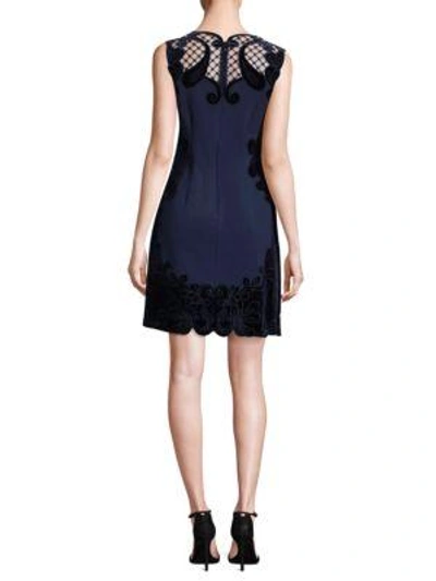 Shop Kobi Halperin Delany Velvet Sheath Dress In Midnight Blue